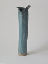 Load image into Gallery viewer, TALL POWDER BLUE BOTANICAL VASE