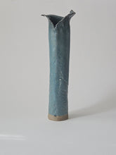 Load image into Gallery viewer, TALL POWDER BLUE BOTANICAL VASE