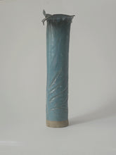 Load image into Gallery viewer, TALL POWDER BLUE BOTANICAL VASE