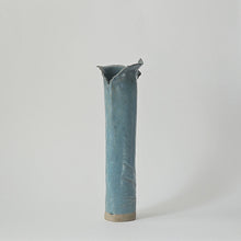 Load image into Gallery viewer, TALL POWDER BLUE BOTANICAL VASE