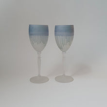 Load image into Gallery viewer, DENIM BLUE FROSTED WINE GLASSES
