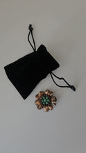 Load image into Gallery viewer, COPPER BROOCH WITH GLASS BEADS
