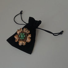 Load image into Gallery viewer, COPPER BROOCH WITH GLASS BEADS
