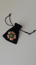 Load image into Gallery viewer, COPPER BROOCH WITH GLASS BEADS
