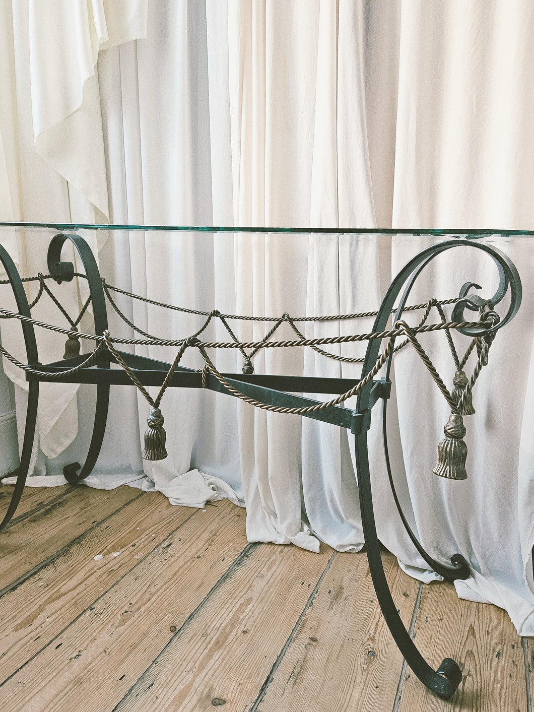 GILDED ROPE CONSOLE TABLE
