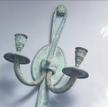 Load image into Gallery viewer, VERDIGRIS CANDLESTICK SCONCE
