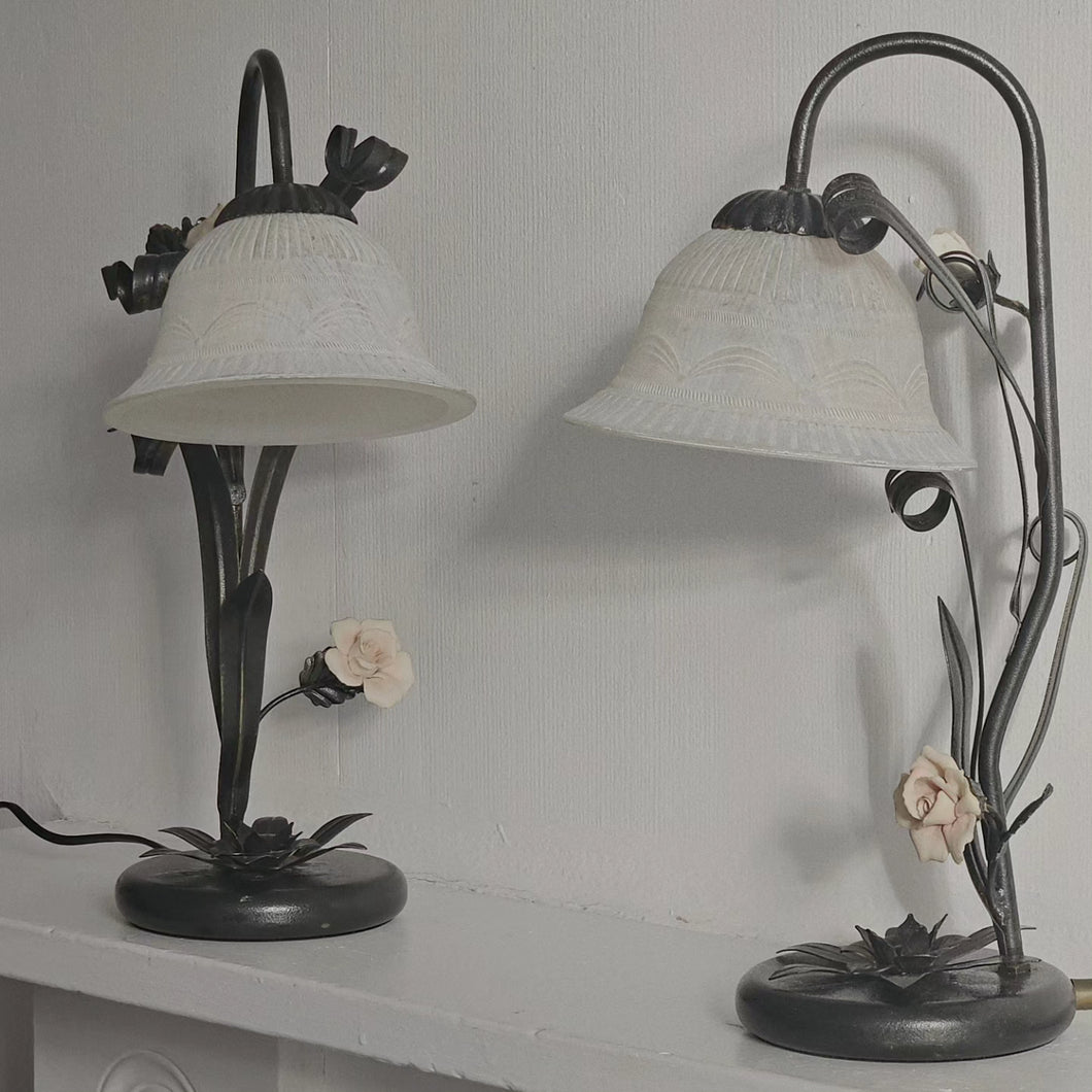 ART NOUVEAU STYLE FLOWER LAMPS