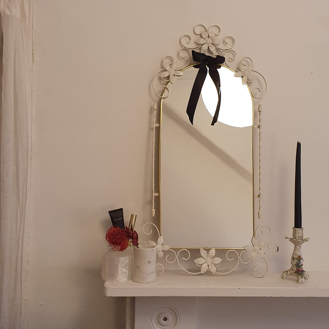 Wrought Iron Floral Mirror