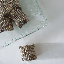 Load image into Gallery viewer, Silver beaded napkin rings
